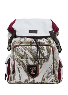 Beyaz Ağzı Büzgülü Erkek Keten Sırt Çantası