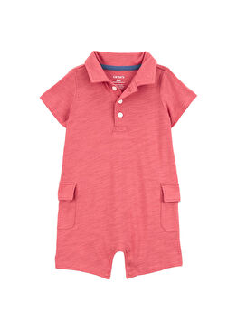 Kırmızı Kısa Kollu Erkek Bebek Tulum