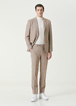 Palladio Açık Kahverengi Çizgili Takım Elbise