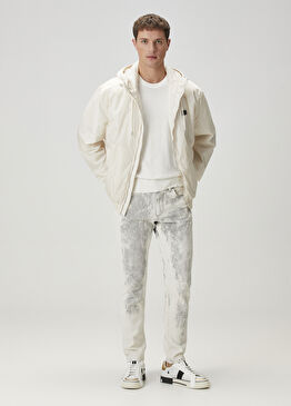 Açık Mavi Batik Desenli Jean Pantolon