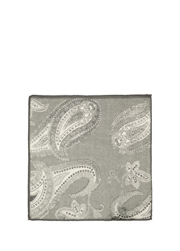 Gri Keten Karışımlı Poşet Mendil