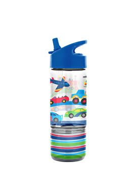 Taşıtlar Desenli Pipetli Suluk 300 ml