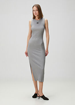 Gri Midi Elbise