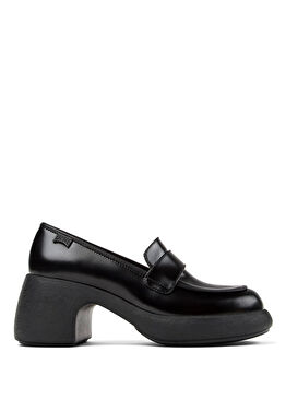 K201292-016 Thelma Siyah Deri Kadın Topuklu Makosen