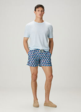 Çok Renkli Beli Kordonlu Desenli Mayo