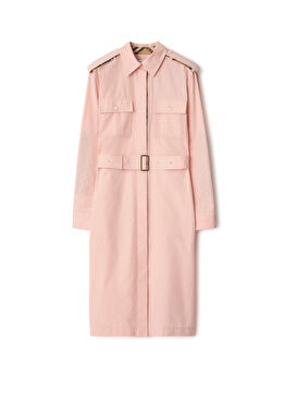 Pembe Pamuklu Slim Fit Kadın Elbise