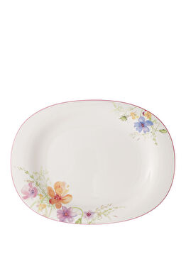 Mariefleur Çiçek Desenli Porselen Oval Servis Tabağı 34 cm