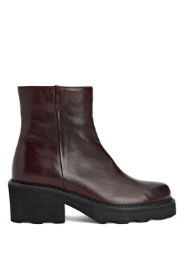 Bordo Kadın Deri Bot
