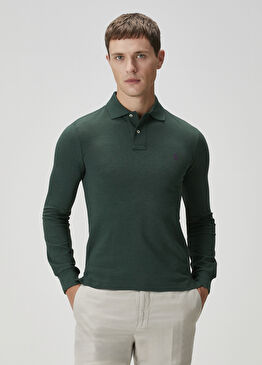 Yeşil Polo Yaka Sweatshirt