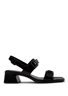 Kora Sandal Siyah Deri Kadın Topuklu Sandalet K201739-001