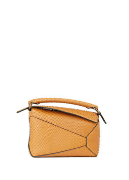 Mini Puzzle Açık Kahverengi Kadın Deri Çanta