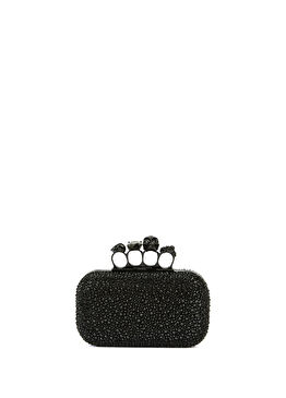 Four Ring Siyah Kadın El Portföyü