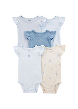 Layette Çok Renkli Kısa Kollu Kız Bebek 5'li Body Set