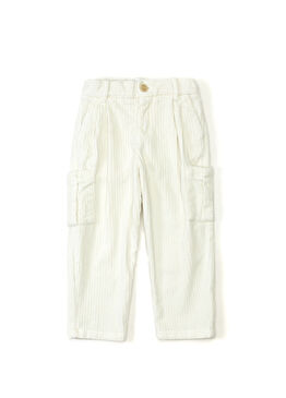 Bej Erkek Çocuk Fitilli Kadife Pantolon