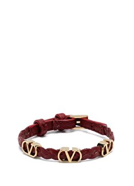 Kırmızı Kadın Deri Bileklik