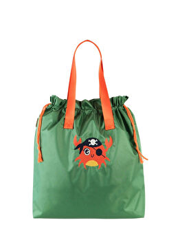 Yeşil Yengeç Desenli Unisex Plaj Havuz Çantası