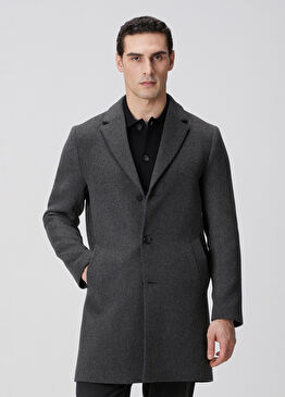 Antrasit Yün Mix Palto