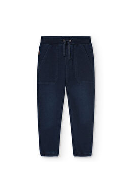 Lacivert Kare Cepli Polar Erkek Çocuk Pantolon