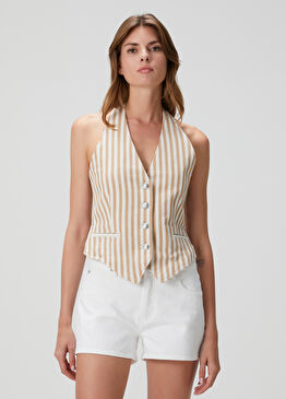 Ethel Bej Çizgili Yelek