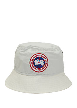 Beyaz Logo Detaylı Erkek Bucket Şapka