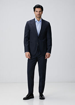 Siyah Çizgili Yün Takım Elbise