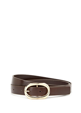 Koyu Kahverengi Kadın Deri Kemer