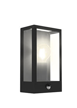 Alamonte Siyah Galvanizli Çelik Sensörlü Duvar Aplik Dış Mekan Aydınlatması
