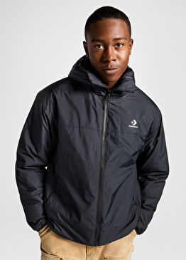 Kapüşonlu Siyah Erkek Mont