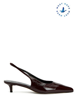 Bordo Deri Topuklu Ayakkabı