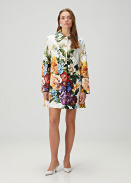 Çiçek Desenli Palto