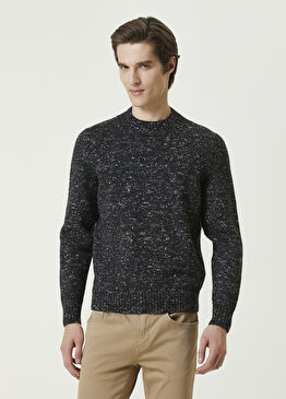 Koyu Gri Nopeli Yün Kazak