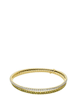 MKJ8488-710 Altın Rengi Yeşil Taşlı Kadın Bileklik