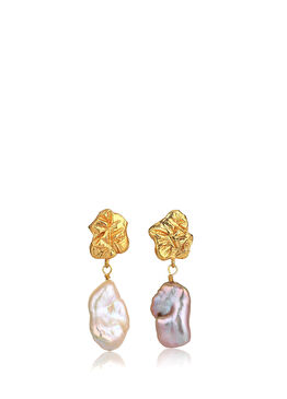 The Pearl Drops Kadın Altın Kaplama Küpe