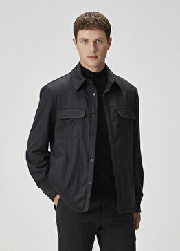 Antrasit Yün Dış Gömlek