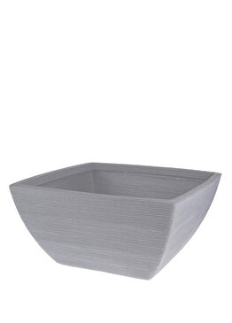 Gri Plastik Yivli Kare Saksı 52 x 25 cm