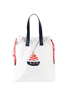 Marin Kayık Beyaz Unisex Plaj Havuz Çantası