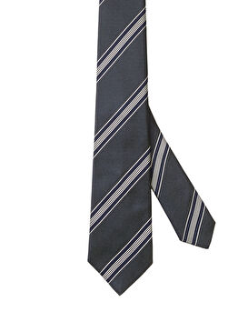 Çok Renkli Verev Desenli İpek Kravat