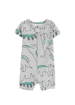 Dinazor Desenli Kısa Kollu Erkek Bebek Uyku Tulumu