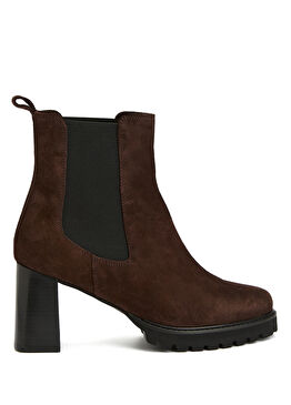 Kahverengi Kadın Süet Deri Bot