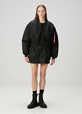 Siyah Mini Kargo Etek