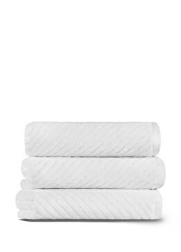 Chevron Fibrosoft ® Beyaz Pamuklu Tekli Banyo Havlusu 76 x 142 cm