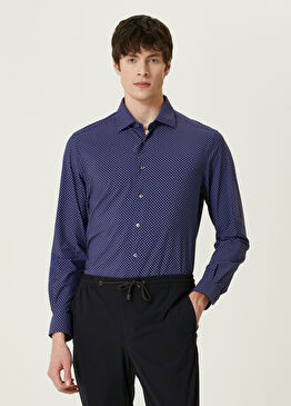 Lacivert Desenli Gömlek