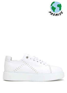 Beyaz Kadın Deri Sneaker