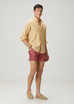 Verbania Kırmızı Etnik Desenli Mayo