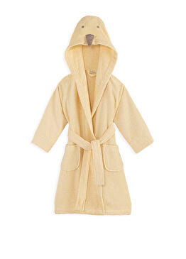 Goose Sarı Kapüşonlu Bornoz