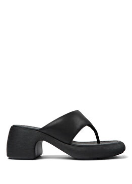 Thelma Siyah Deri Kadın Topuklu Terlik K201595-002