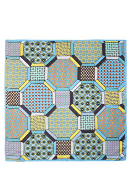 Renkli Desenli Twill İpek Kadın Eşarp