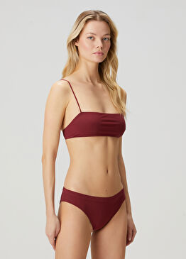 Bordo Bikini Üstü