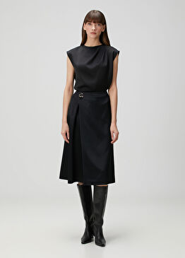 Siyah Midi Yün Etek