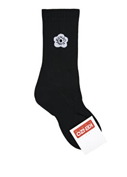 Siyah Logo Jakarlı Kadın Çorap